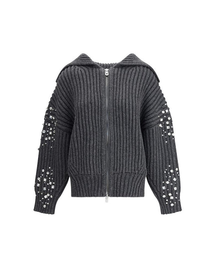 PINKO Gray Wool Cardigan