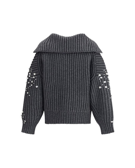 PINKO Gray Wool Cardigan