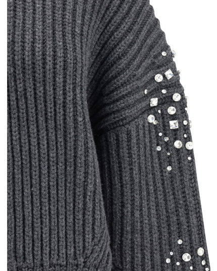 PINKO Gray Wool Cardigan