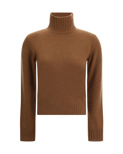 Ami Paris Brown Cashmere Cashmere Sweater