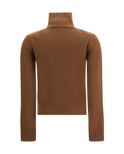Ami Paris Brown Cashmere Cashmere Sweater