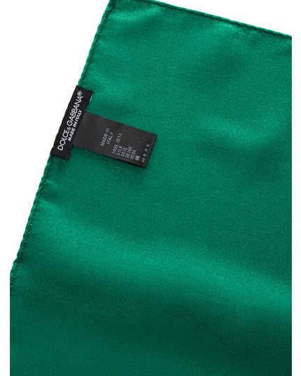 Dolce & Gabbana Green Silk Pocket Square