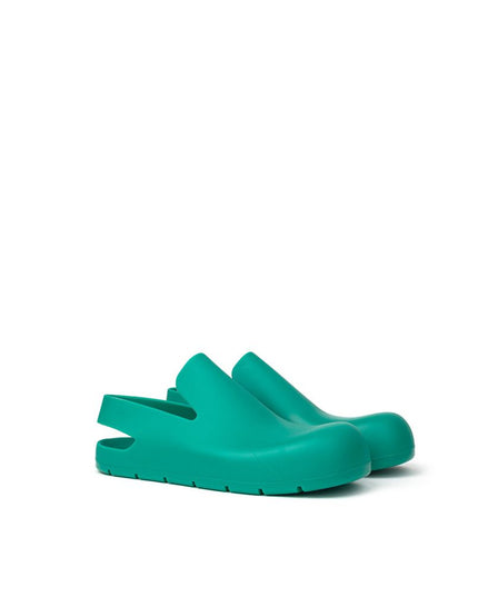 Bottega Veneta Green Cotton Slippers