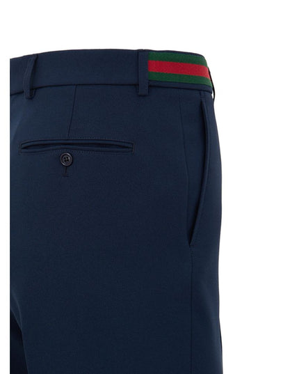 Gucci Blue Cotton Casual Pants