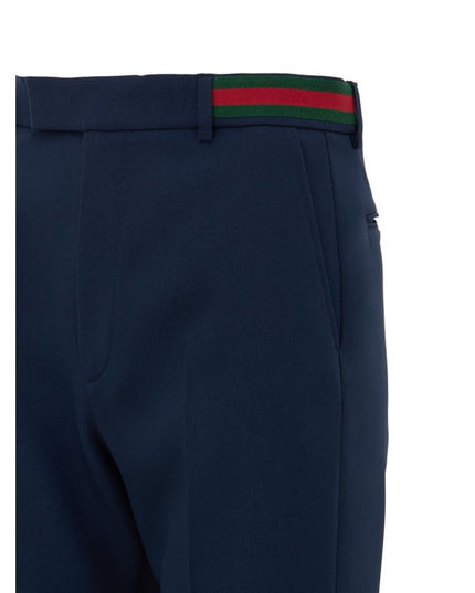 Gucci Blue Cotton Casual Pants