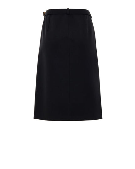 Gucci Black Wool Midi Skirt