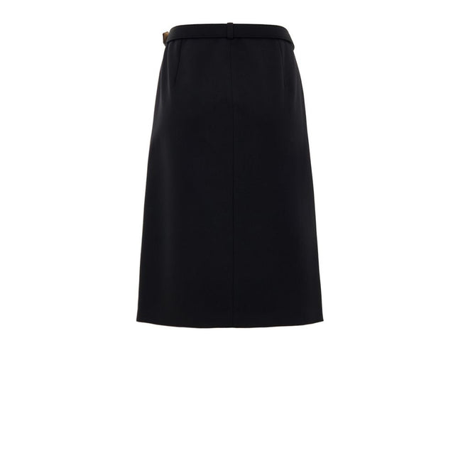 Gucci Black Wool Midi Skirt