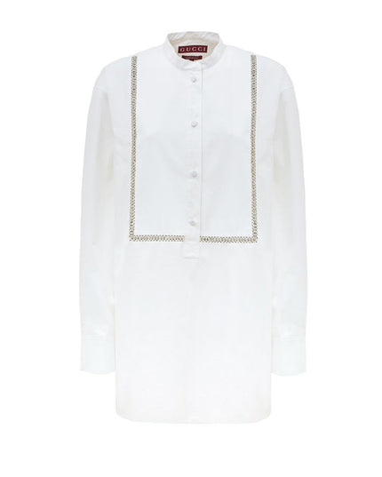 Gucci White Cotton Blouse