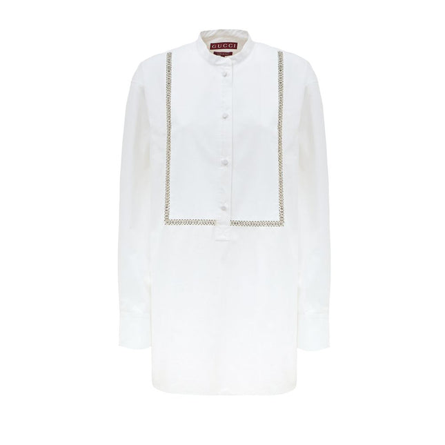 Gucci White Cotton Blouse