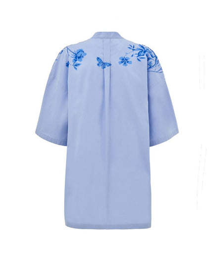 Gucci Blue Cotton Pattern Shirt