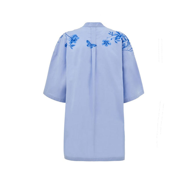 Gucci Blue Cotton Pattern Shirt