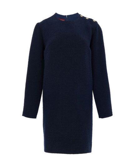 Gucci Navy Blue Wool Short Dress