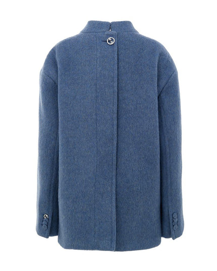 Gucci Light Blue Wool Coat