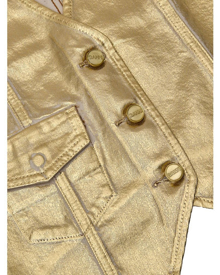 Ganni Gold Cotton Sleveless Jacket