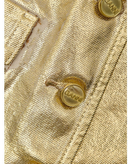 Ganni Gold Cotton Sleveless Jacket