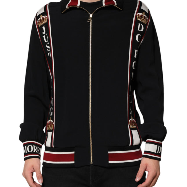 Dolce & Gabbana Black DG King Full Zip Sweatshirt  Sweater