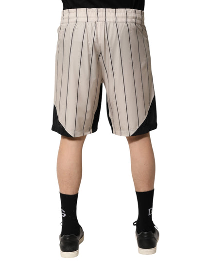 Dolce & Gabbana Off White Polyester DG Logo Sweatshorts Shorts