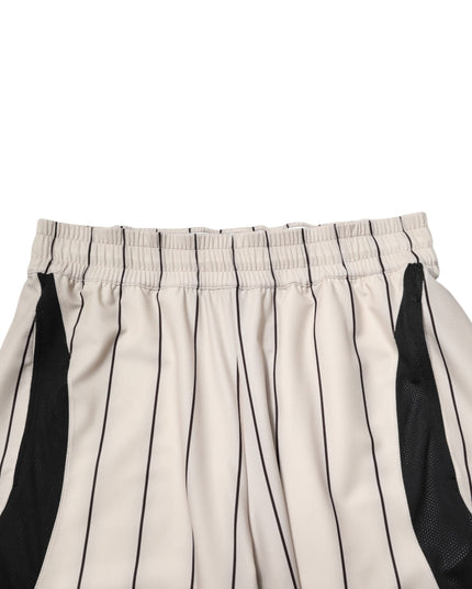 Dolce & Gabbana Off White Polyester DG Logo Sweatshorts Shorts