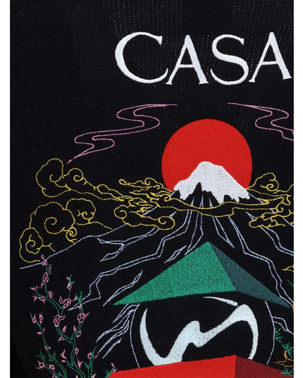 Casablanca Black Merino Wool Cardigan