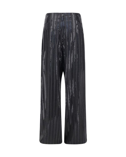 Brunello Cucinelli Gray Fleece Wool Casual Pants