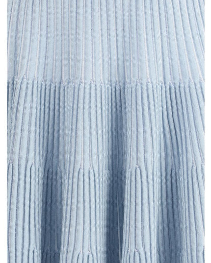 Balmain Light Blue Viscose Mini Skirt