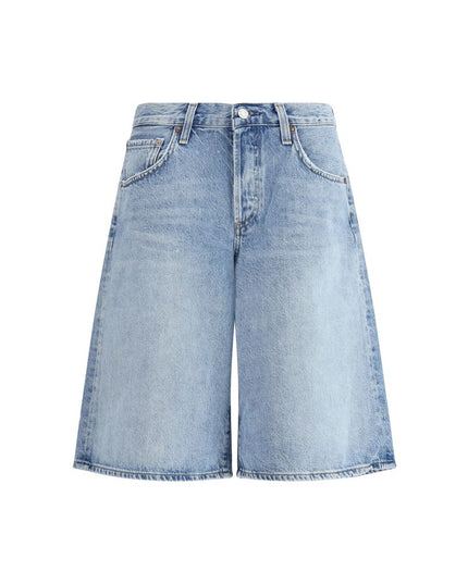 Agolde Light Blue Cotton Bermuda Shorts
