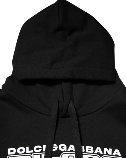 Dolce & Gabbana Black Cotton DG Milano Logo Print Hoodie Sweater