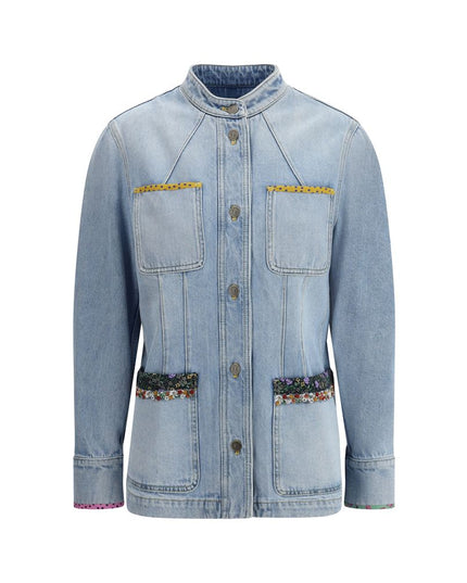 Valentino Light Blue Cotton Denim Jacket