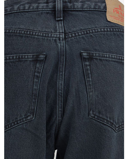 Prada Black Cotton Straight-Leg Jeans