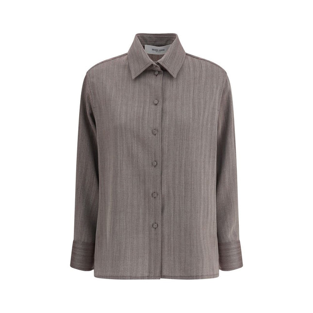 Golden Goose Brown Fleece Wool Dress Shirt