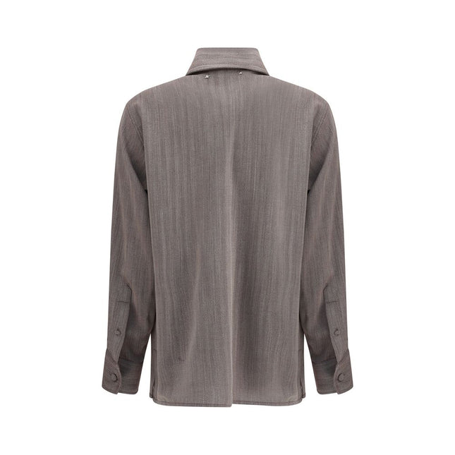 Golden Goose Brown Fleece Wool Dress Shirt