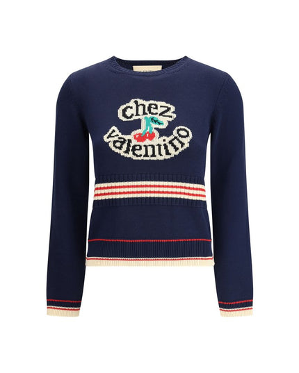 Valentino Blue Cotton Sweatshirt