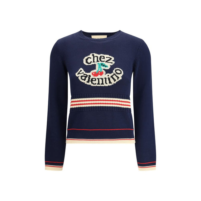 Valentino Blue Cotton Sweatshirt