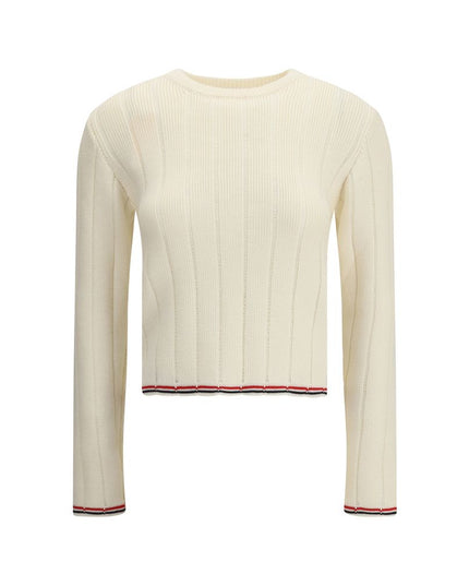 Thom Browne Cream Fleece Wool Sweatshirt