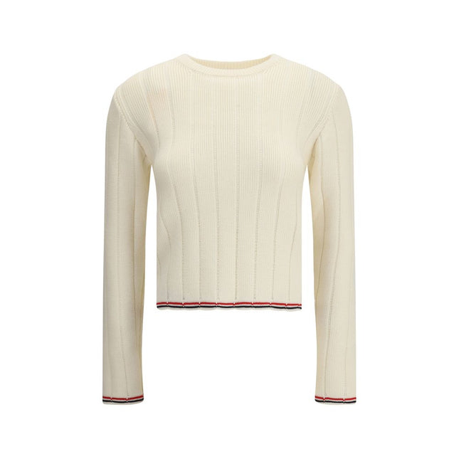 Thom Browne Cream Fleece Wool Sweatshirt