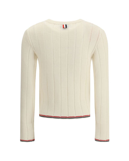 Thom Browne Cream Fleece Wool Sweatshirt