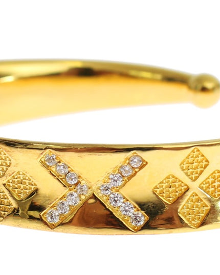 Nialaya CZ Gold Sterling 925 Silver Bangle Bracelet