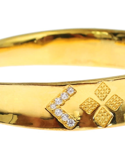 Nialaya CZ Gold Sterling 925 Silver Bangle Bracelet