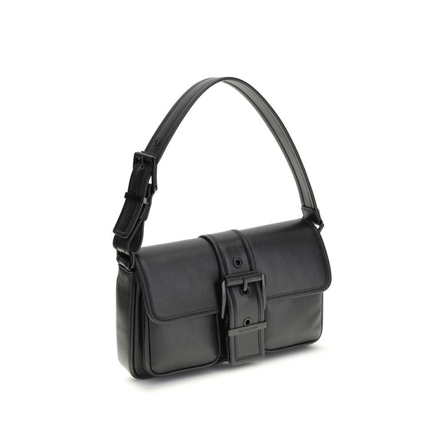 Michael Kors Black Calf Leather Bos Taurus Shoulder Bag