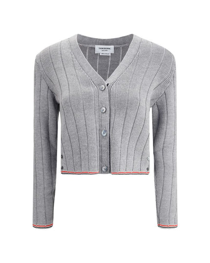 Thom Browne Gray Fleece Wool Cardigan