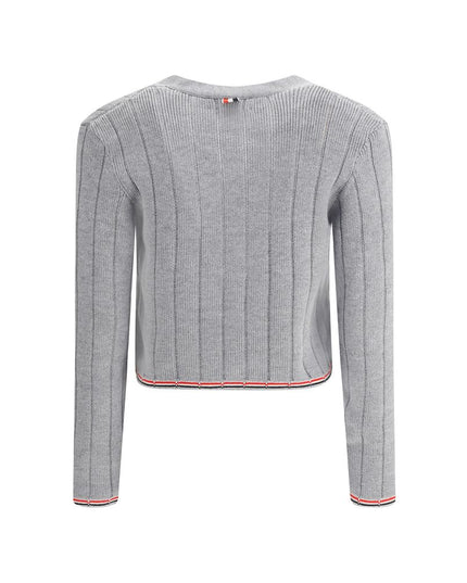 Thom Browne Gray Fleece Wool Cardigan