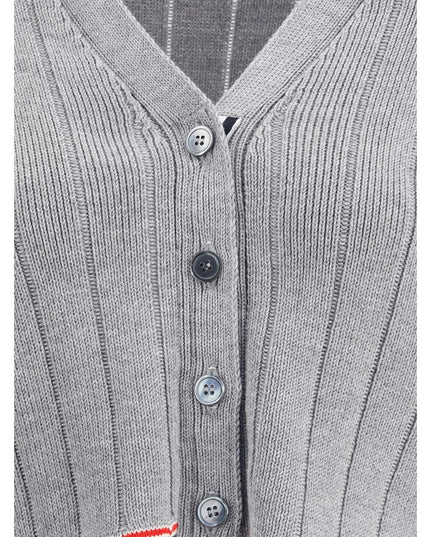 Thom Browne Gray Fleece Wool Cardigan