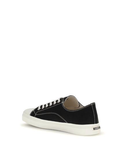 Moschino Black Cotton Low Top Sneakers