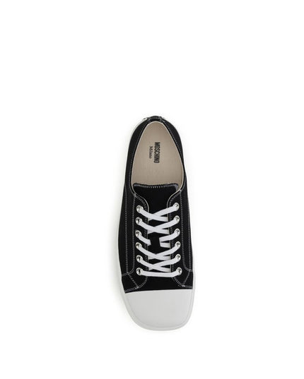 Moschino Black Cotton Low Top Sneakers