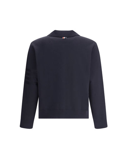 Thom Browne Blue Fleece Wool Cardigan