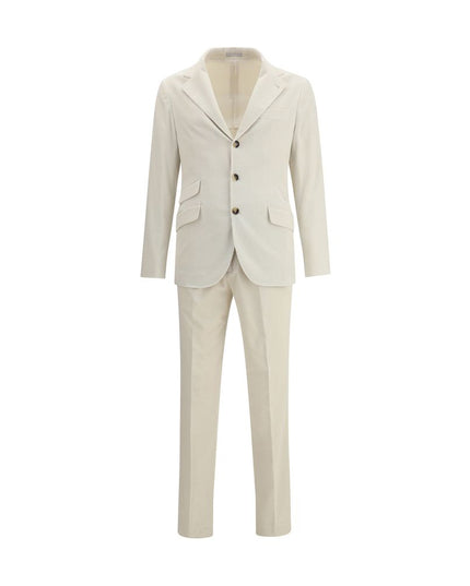 Brunello Cucinelli Cream Cotton Two-Piece Suit
