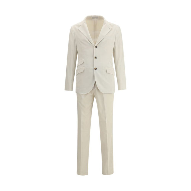 Brunello Cucinelli Cream Cotton Two-Piece Suit
