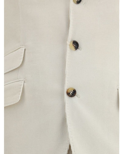 Brunello Cucinelli Cream Cotton Two-Piece Suit