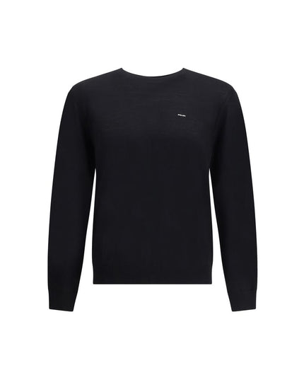 Prada Black Fleece Wool Sweatshirt