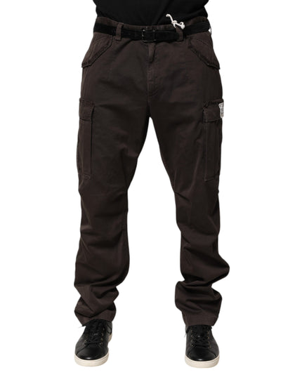 Dolce & Gabbana Brown Cotton Stretch Cargo Men Trouser Pants